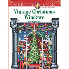 Creative Haven Vintage Christmas Windows Coloring Book (Adult Coloring)