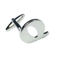 (Letter Q) Mix And Match Silver Alphabet Letter Cufflinks Sold Individually So You Can Choose Custom Letters - Please Purchase 2 Cufflinks To Complete A Pair