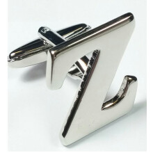 (Letter Z) Mix And Match Silver Alphabet Letter Cufflinks Sold Individually So You Can Choose Custom Letters - Please Purchase 2 Cufflinks To Complete A Pair