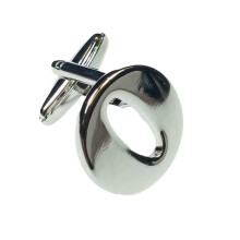 (Letter O) Mix And Match Silver Alphabet Letter Cufflinks Sold Individually So You Can Choose Custom Letters - Please Purchase 2 Cufflinks To Complete A Pair