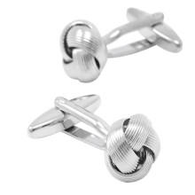 Silver Knotted Design Smart Party Cufflinks Novelty Wedding Fun Birthday Gift