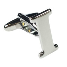 (Letter I) Mix And Match Silver Alphabet Letter Cufflinks Sold Individually So You Can Choose Custom Letters - Please Purchase 2 Cufflinks To Complete A Pair