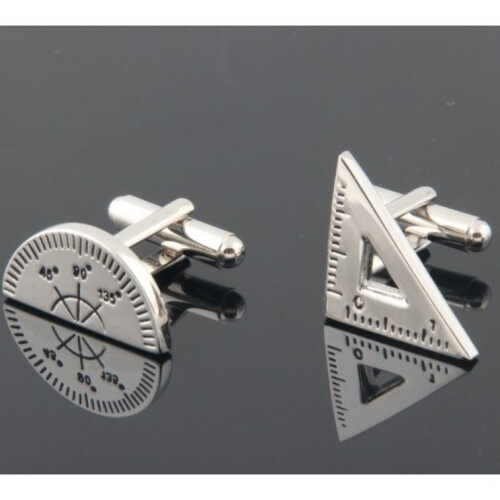 Maths Protractor Ruler Party Cufflinks Novelty Wedding Fun Birthday Teacher Gift 2