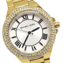 Michael Kors Ladies Designer Watch Encrusted Stones Gold Tone - MK3277