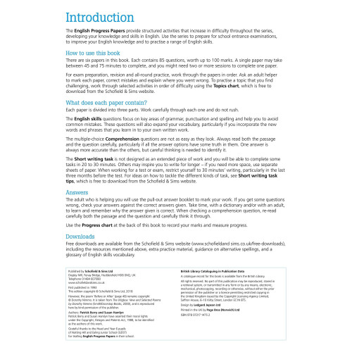 11+ English Progress Papers Book 3: KS2, Ages 9-12 2