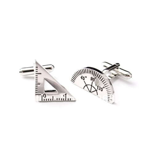 Maths Protractor Ruler Party Cufflinks Novelty Wedding Fun Birthday Teacher Gift 1