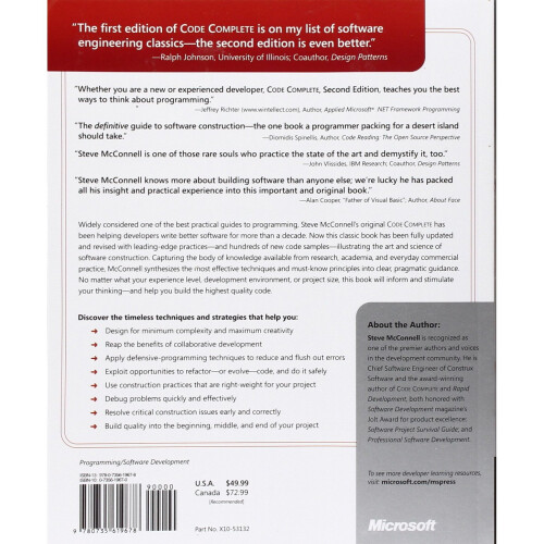 Code Complete: A Practical Handbook of Software Construction 1
