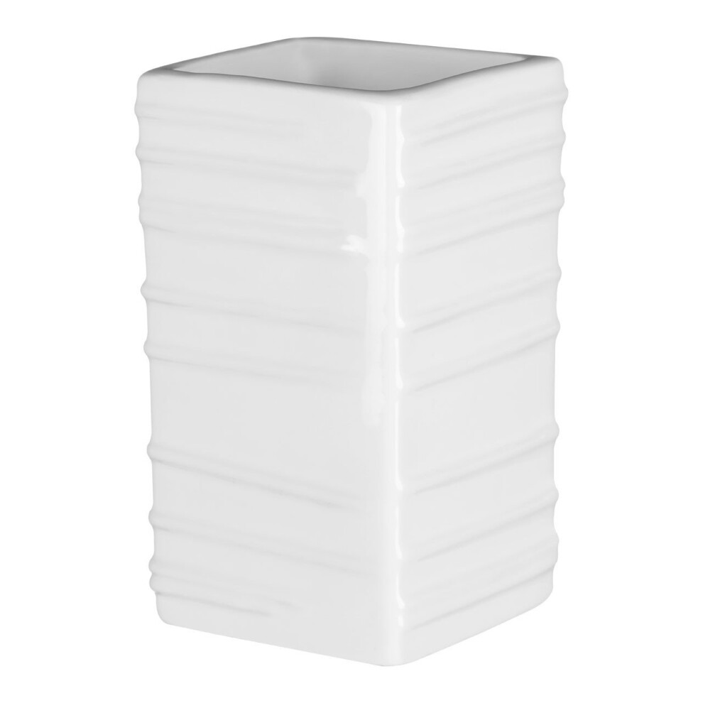 Ceramic Square Tumbler Crisp White Finish