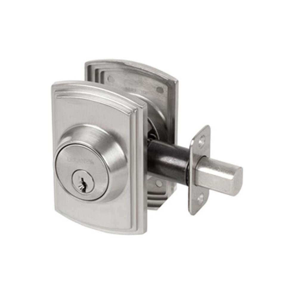 Photos - Door Lock Delaney Italian Collection 372200 Deadbolt Turn Button Only, Satin Nickel