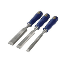 Irwin Marples TM444/S3 Bevel Edge Chisel Blue Chip Handle Set 3: 12, 18 & 25mm