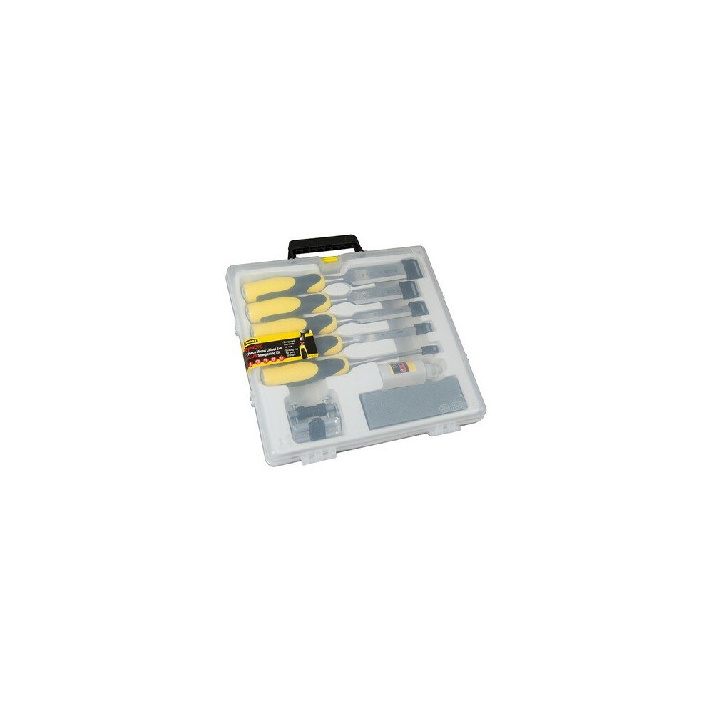 Stanley 5-16-421 Dynagrip Wood Chisel Set 5 Piece With Oil Stone