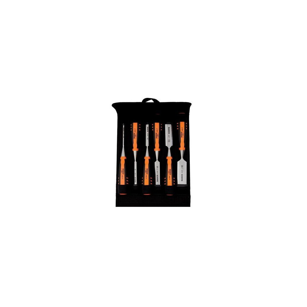 Bahco 424P-S6-PP 424-P Bevel Edge Chisel Set 6 Piece in Pouch