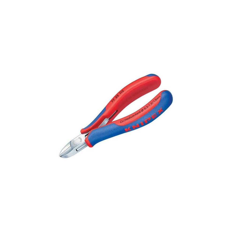 Knipex 77 22 115 SB Electronic Diagonal Cut Pliers - Round Non Bevelled 115mm