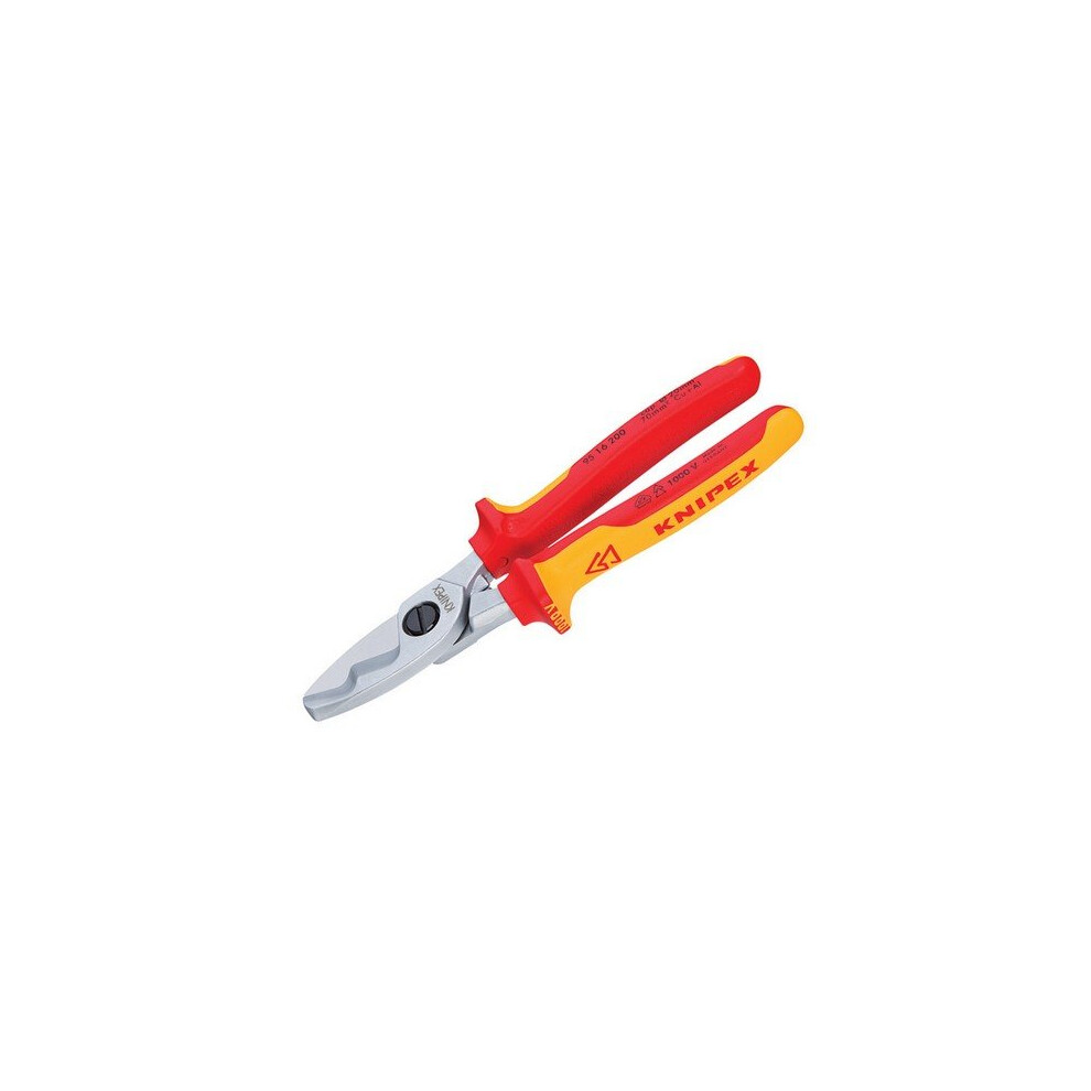 Knipex 95 16 200 Sb Vde Cable Shears With Twin Cutting Edge 200Mm