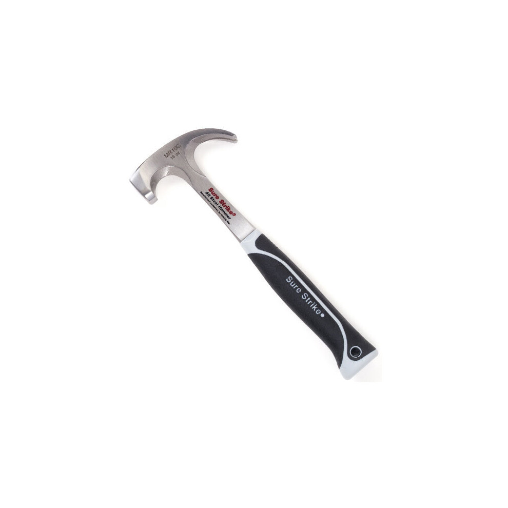 Estwing EMR16C 16oz Sure Strike Curved Claw Hammer Steel Shaft Cushion Grip Length 325mm