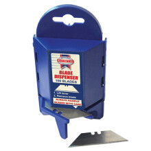 Faithfull FAITKB100 Heavy-Duty Trimming Knife Blades (Box 100) in safe storage dispenser