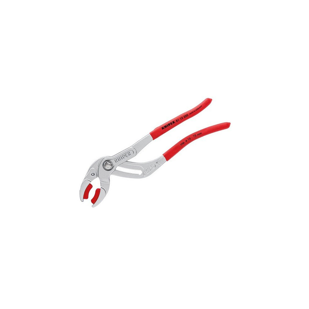 Knipex 81 13 250 SB Plastic Pipe Grip Pliers Plastic Jaws Chrome 250mm - 75mm Capacity