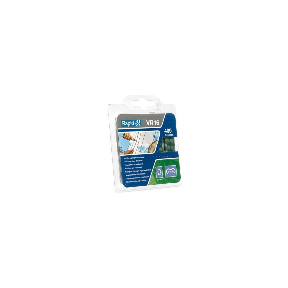 Rapid 40108797 VR16 Fence Hog Rings Pack 400 Green