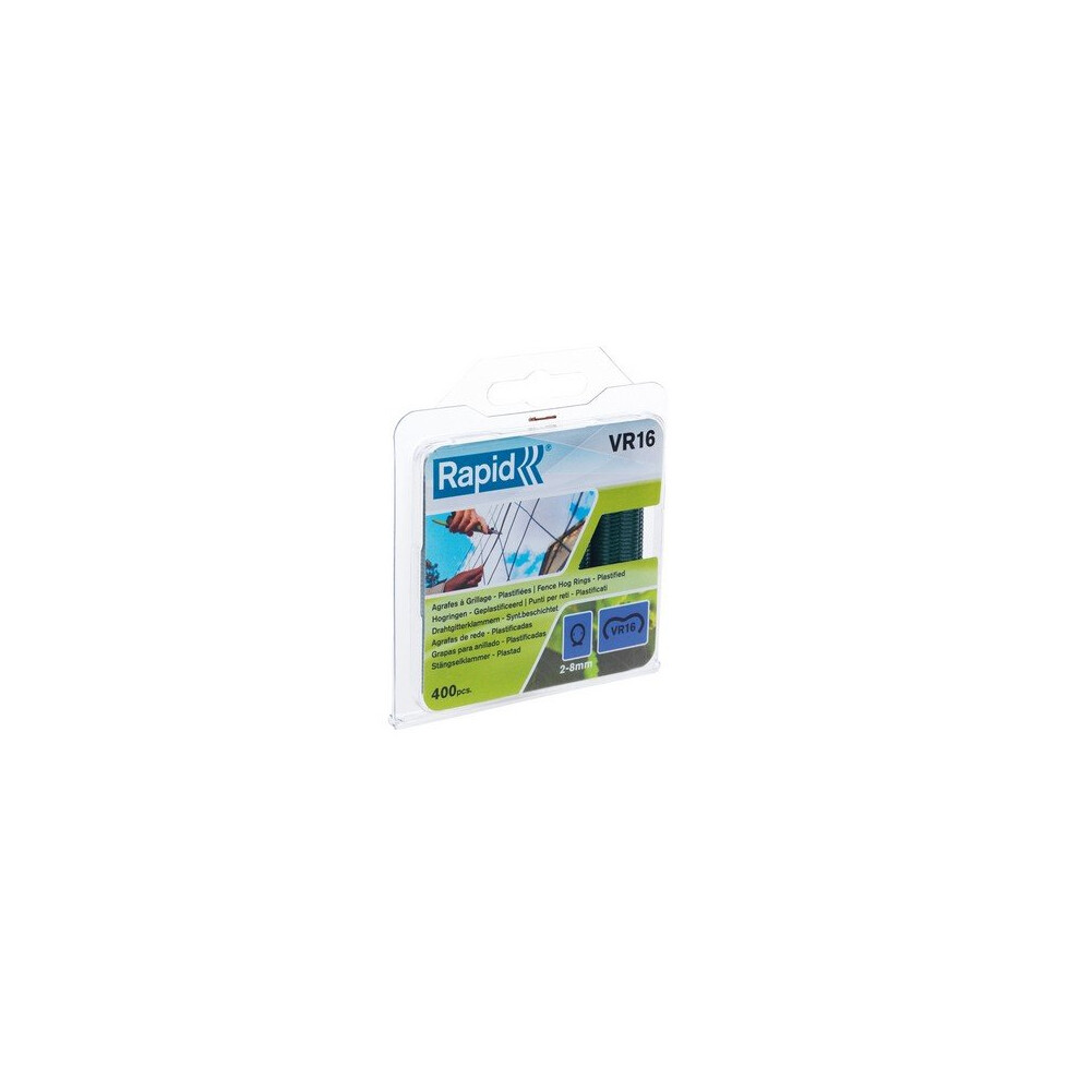 Rapid 40108796 VR16 Fence Hog Rings Pack 400 Galvanised