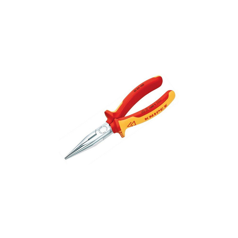 Knipex 25 06 160 SB VDE Snipe Nose Side Cutting Pliers (Radio) 160mm
