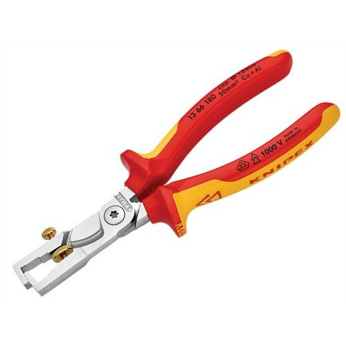 Knipex Knipex 13-66-180 SB VDE StriX Insulation Stripper with Cable Shears 180mm