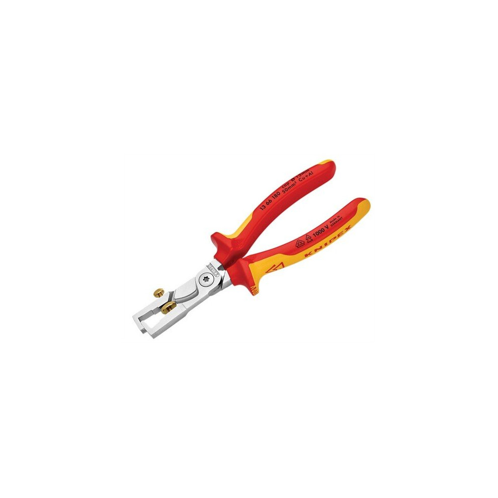 Knipex 13-66-180 SB VDE StriX Insulation Stripper with Cable Shears 180mm