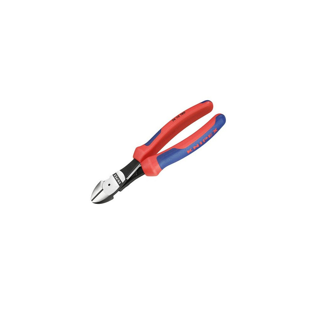 Knipex 74 12 180 SB High Leverage Diagonal Cutters Multi-Component Grip With Spring 180mm (7in)