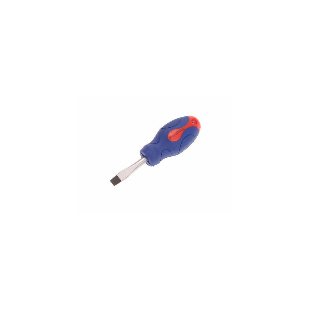 Faithfull FAISDFS Soft-Grip Screwdriver Slotted Flared Tip 6.5mm x 40mm Stubby