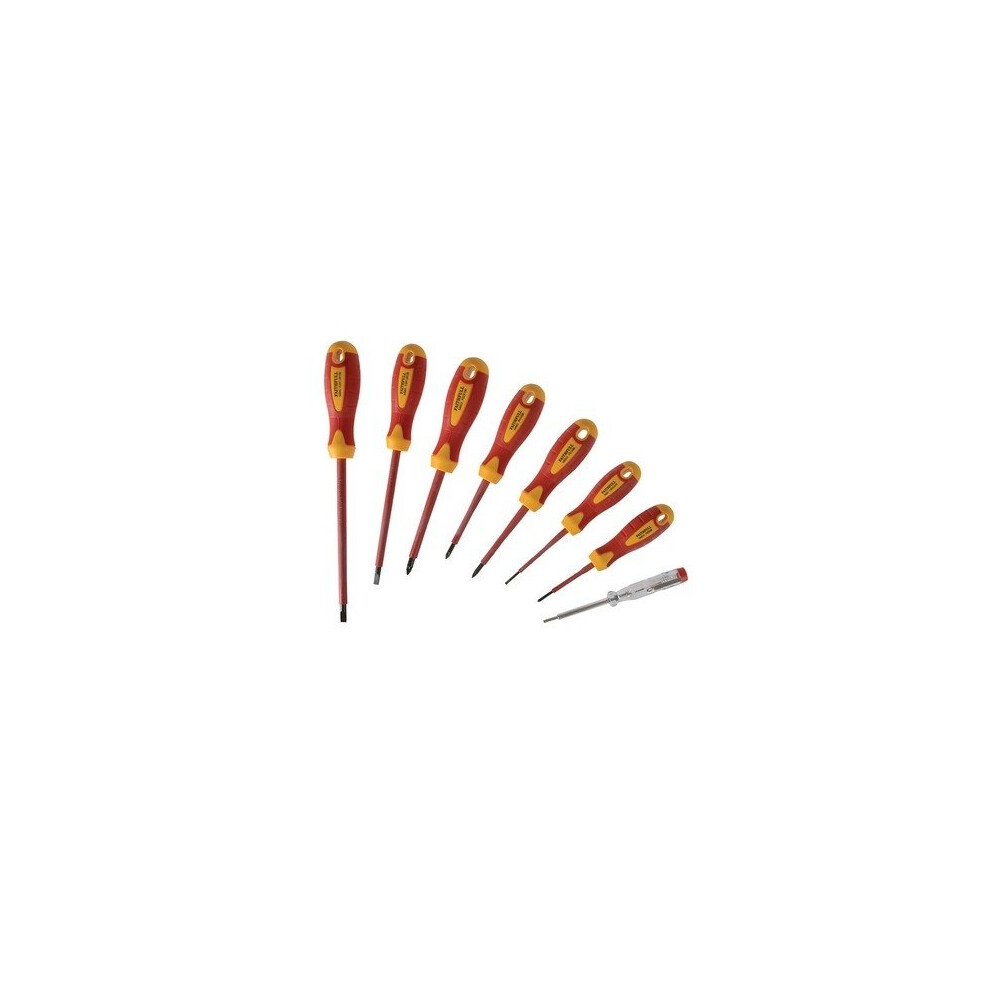 Faithfull FAISDVDESET8 VDE Screwdriver Soft-Grip Set of 8 (Case)