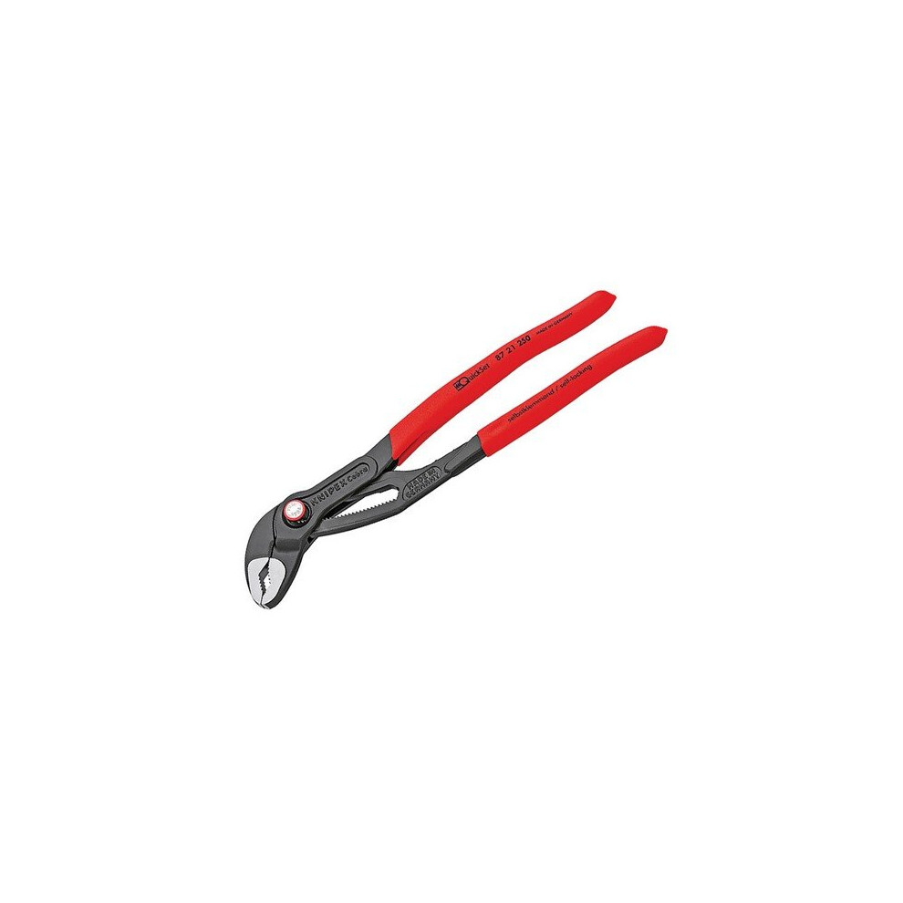 Knipex 87 21 250 SB Cobra Quickset Waterpump Pliers, PVC Grips, 250mm, 50mm Capacity KPX8721250