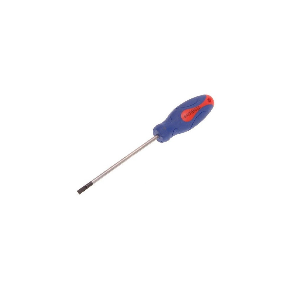 Faithfull FAISDP100 Soft-Grip Screwdriver Slotted Parallel Tip 4mm x 100mm-image-OPC-PMTNH6-NEW