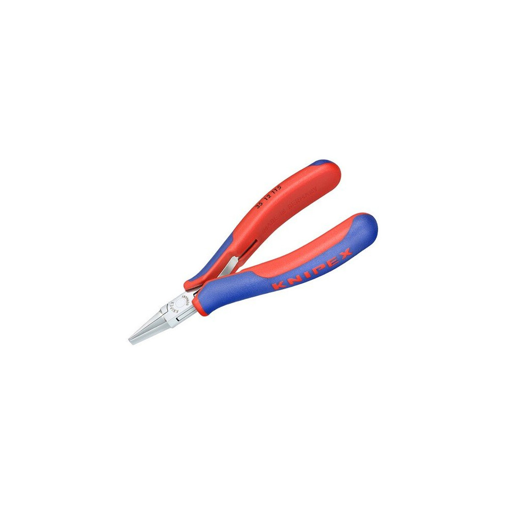 Knipex 35 12 115 SB Electronics Flat Jaw Pliers Multi-Component Grip 115mm