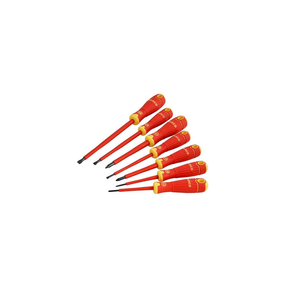 Bahco B220.017 BAHCOFIT Insulated Screwdriver Set of 7 Slotted / Pozi