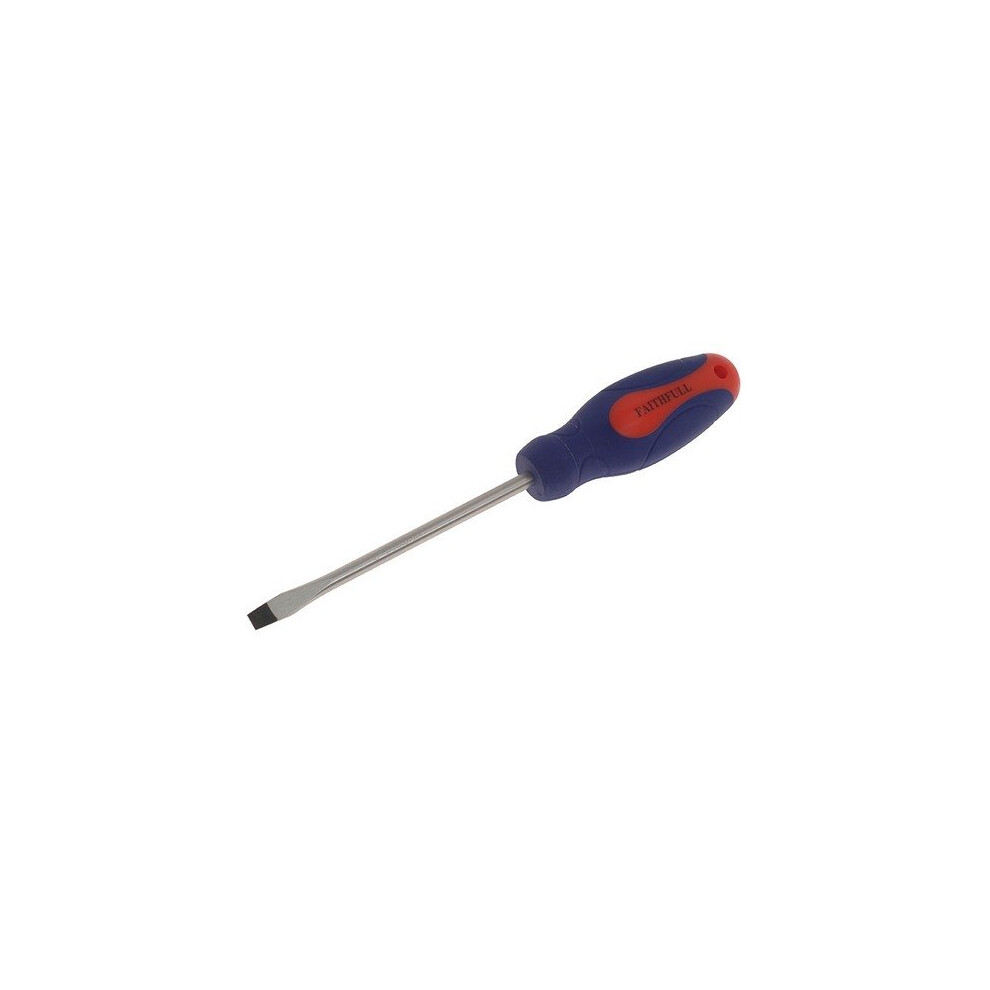 Faithfull FAISDF125 Soft-Grip Screwdriver Slotted Flared Tip 6.5mm X 125mm