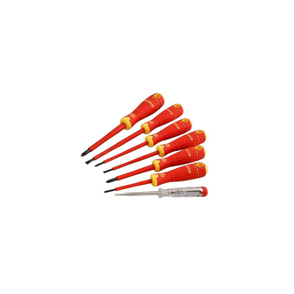 Bahco B220.027 BAHCOFIT Insulated Screwdriver Set of 7 Slotted / Phillips