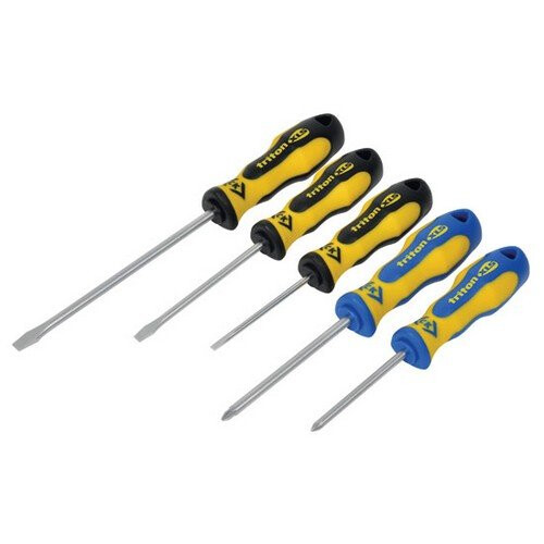 CK Tools CK T4727 Triton XLS Screwdriver 5 Piece Set Slotted flared Parallel Pozi