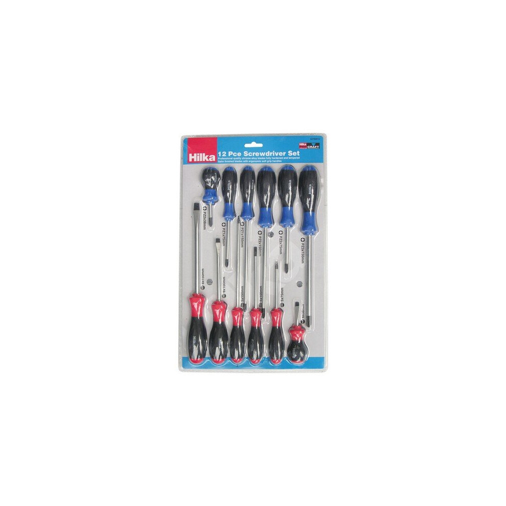 Hilka 32700012 Screwdriver Set Soft Grip 12 Piece