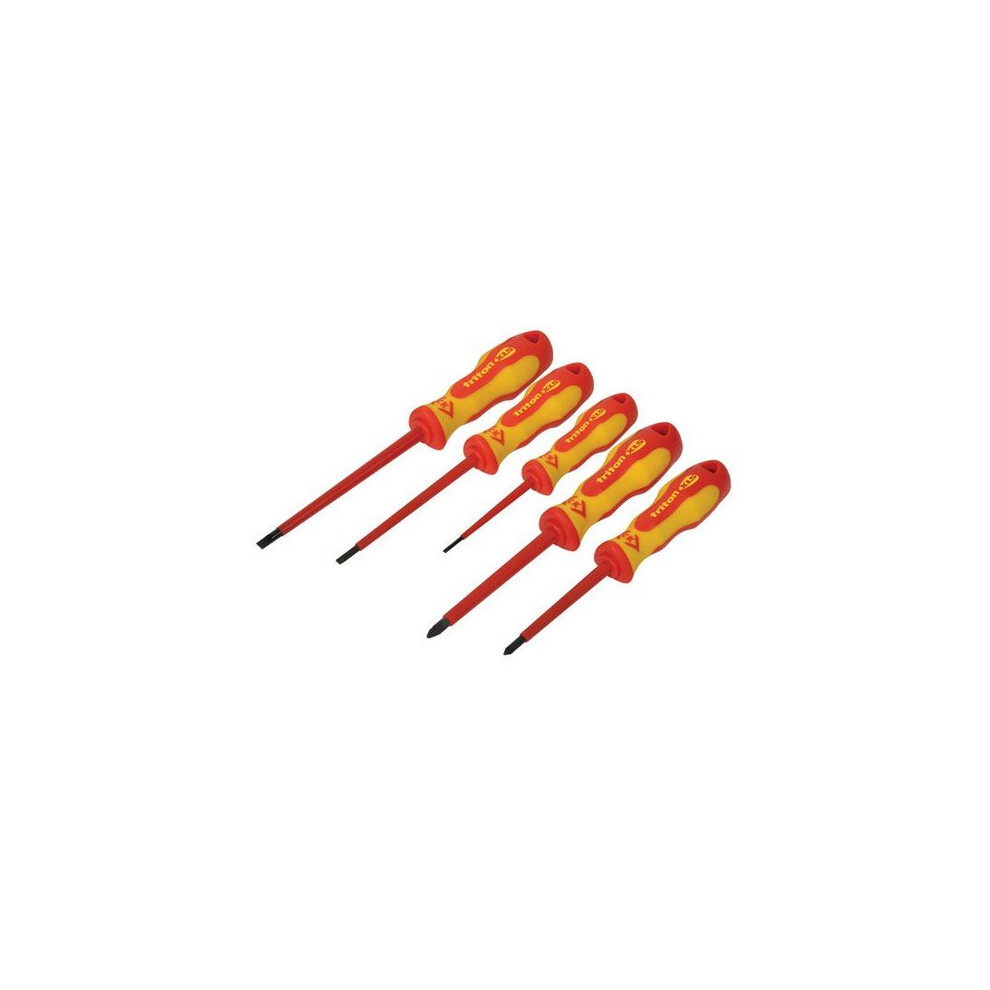 CK T4729 Triton XLS VDE Insulated Screwdriver 5 Piece Set Slotted Pozi-image-OPC-PMTPGQ-NEW
