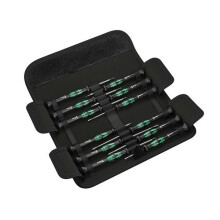 Wera para electrónica y mecánica de precisión Juego de destornilladores de 12 piezas con punta plana, Phillips y TORX