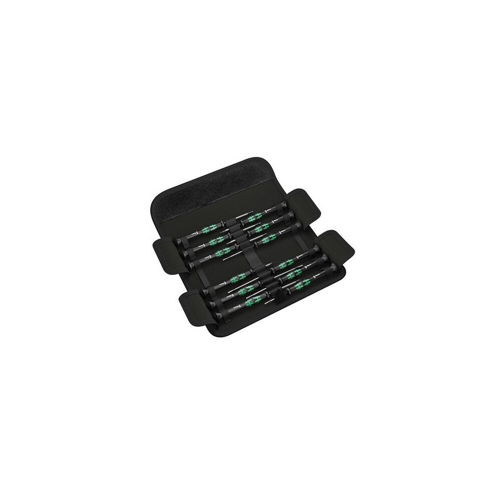 Wera 073675 Kraftform Micro Screwdriver Set 12: 5 Slot 2 PH 3 Hex 2 TX