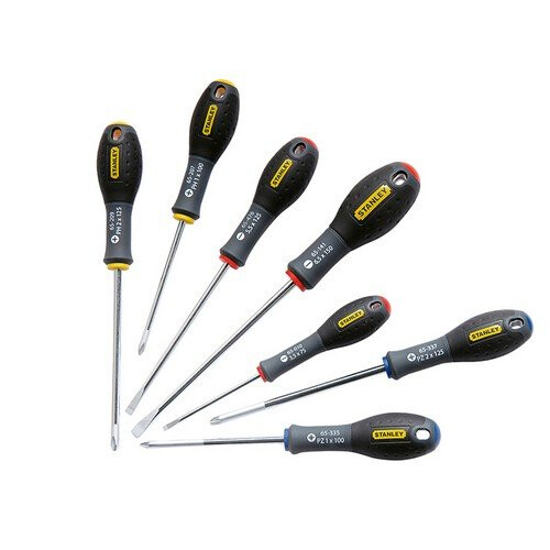 STANLEY Stanley Tools 0-65-438 + FMHT0-62688 FatMax Screwdriver PH/PZ/Flared/Parallel Set of 7 & Stubby Ratchet Screwdriver