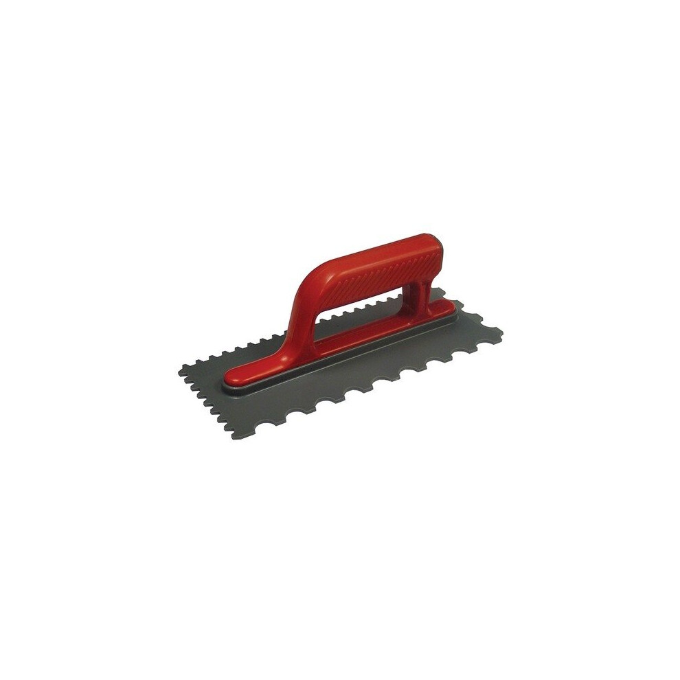 Faithfull FAISGTNOTP Notched Trowel Round 4mm & 7mm Plastic Handle 11 x 4.1/2in