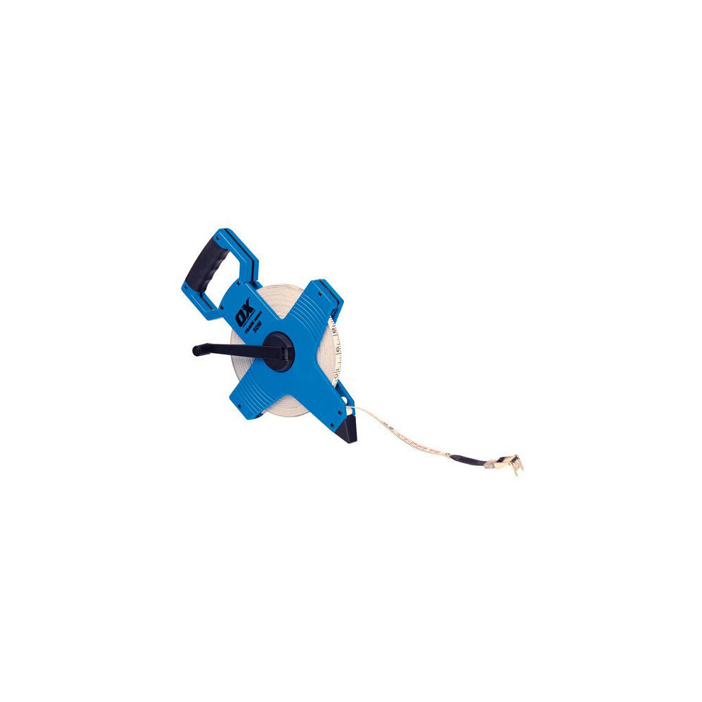 OX T023505 Trade Open Frame Long Measuring Surveyers Tape 50 Metre 165Ft