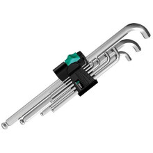 Wera 073594 Hex Plus Shallow Key Chrome Plated Ball End Set of 9 (1.5-10mm)