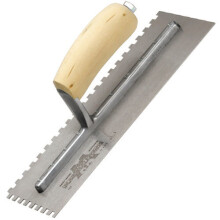 Marshalltown M702S Notched Trowel 11" x 4.1/2" Notch Size 6mm x 6mm Shaped Wooden Handle