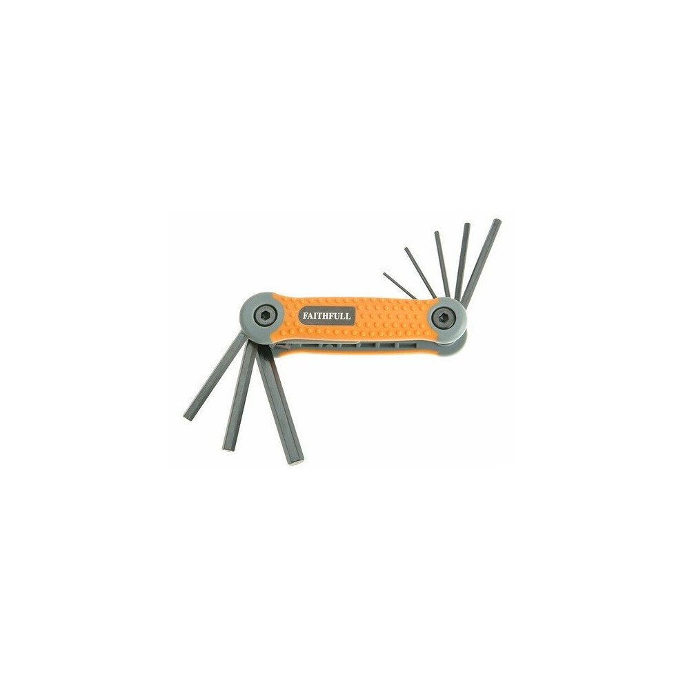 Faithfull FAIHKSF8M Hexagon Key Folding Set of 8 Metric (1.5-8mm)