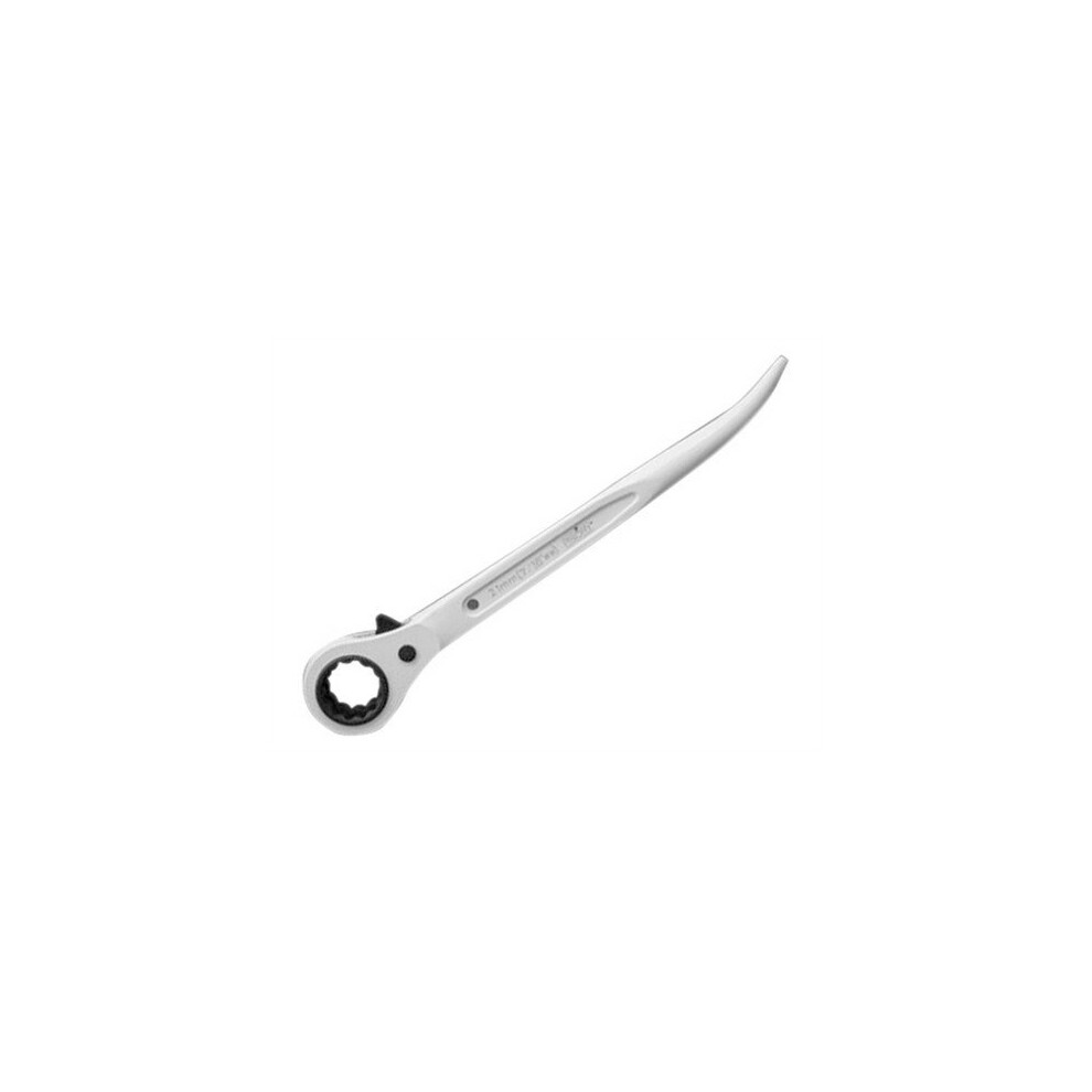 Priory PRI604WHITAG Clé à cliquet réversible à courbure courte 19 x 21mm Blanc