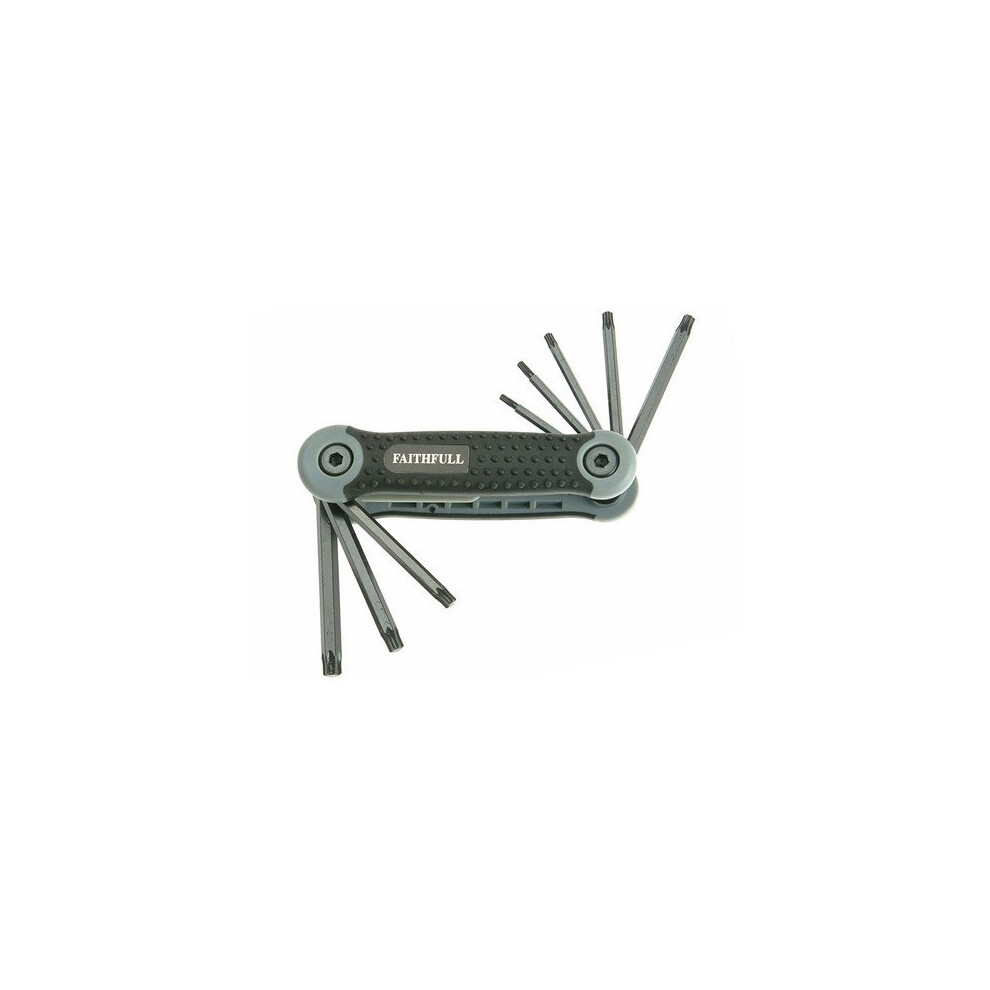 Faithfull FAITKSF8 Folding TorxÂ® Star Key Set of 8 (T9-T40)