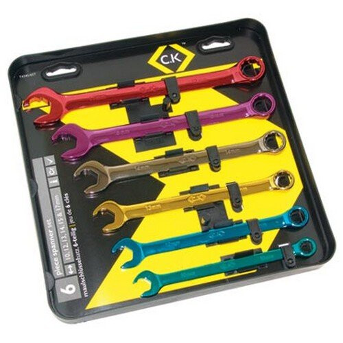 CK Tools CK T4345/6ST Speed Combination Spanner Colour Coded Set Of 6