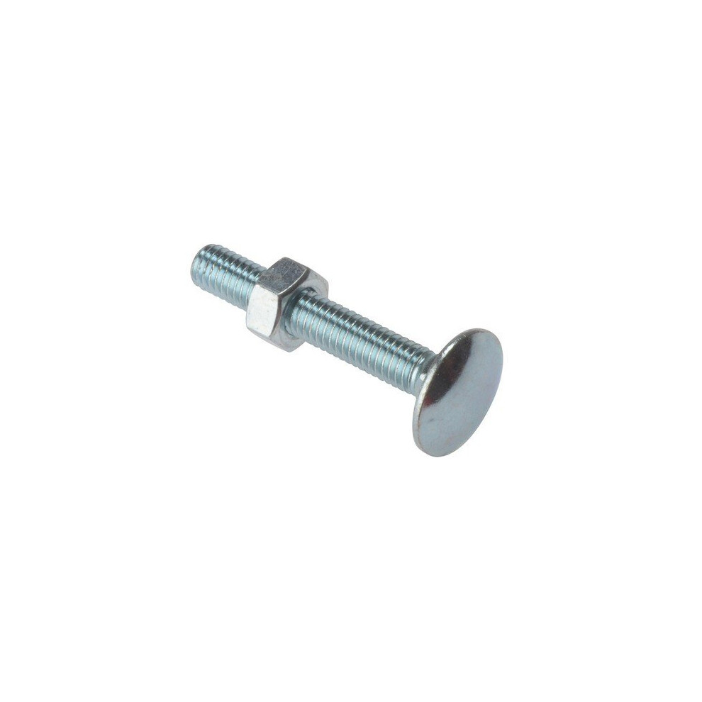 Forgefix Forge 10Cb665 Carriage Bolt & Nut Zp M6 X 65Mm Bag Of 10
